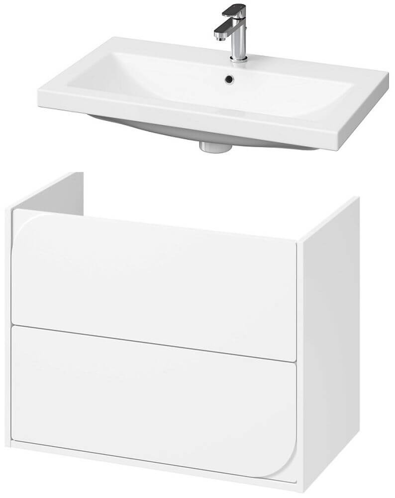Set armadietto Cersanit Crea II S1058–021, lavabo Cersanit Como K32-004-BOX
