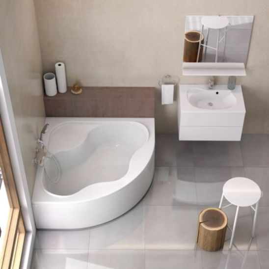 Set vasca da bagno angolare Ravak Gentiana CG01000000, sifone per vasca da bagno Viega Simplex 495121, GPX2240020