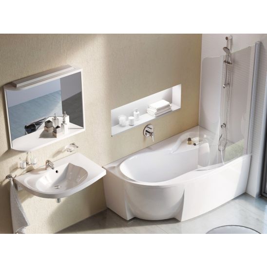 Set vasca da bagno angolare Ravak Rosa 95 C561000000, sifone per vasca da bagno Ravak X01305, GPX2240140