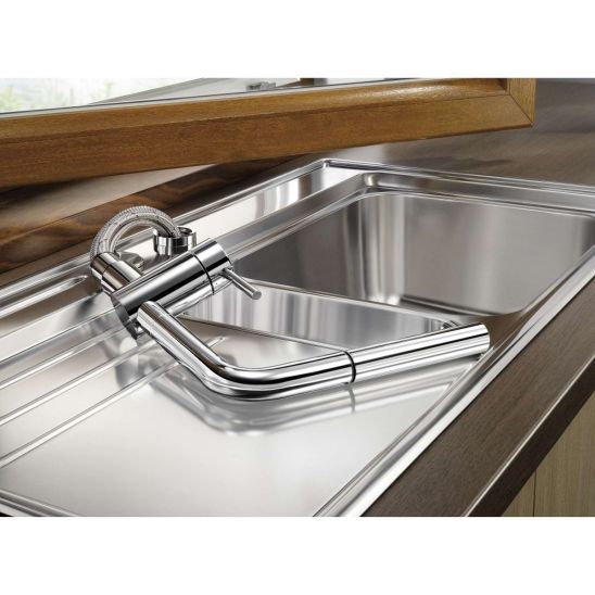 Set lavello in granito Blanco Etagon 700-U 525891, rubinetto da cucina Blanco Linus-S-F 514023