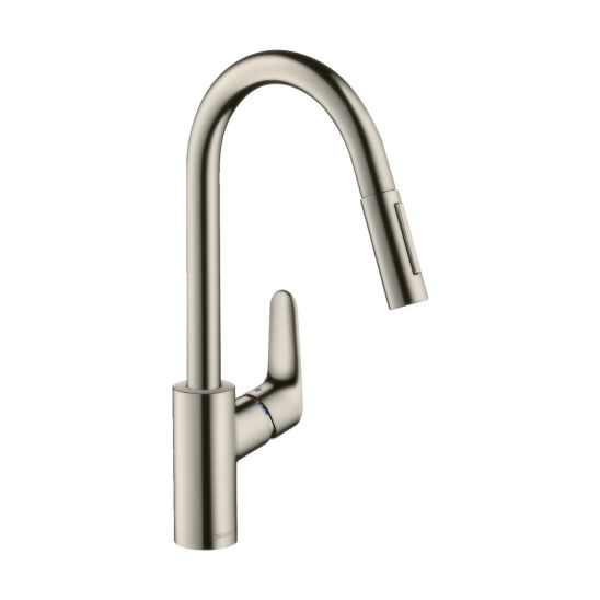 Set lavello in acciaio Hansgrohe S 71 43427800, rubinetto da cucina Hansgrohe Focus M41 31815800