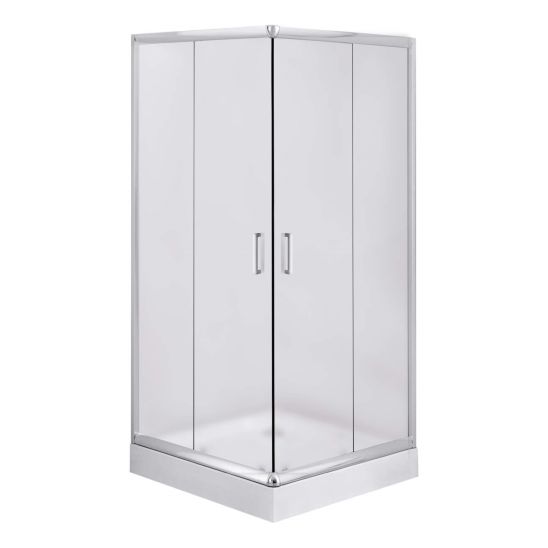 Set box doccia Deante Funkia KYC_641K, piatto doccia quadrato Deante Corner KTC_041B, NHC_025C