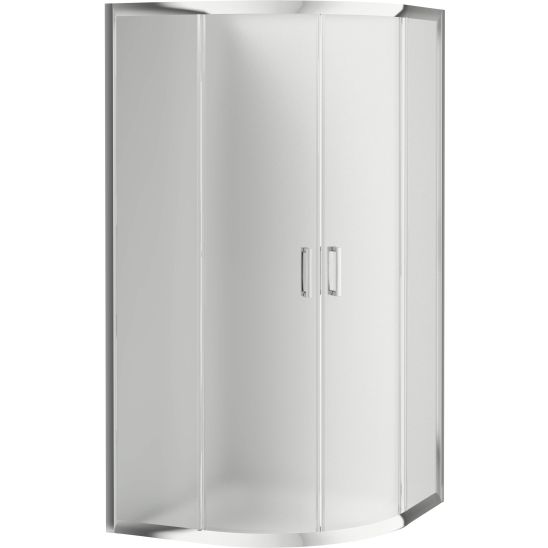 Set box doccia Deante Funkia KYP_651K, piatto doccia semicircolare Deante Standard New KTA_053B, NHC_025C