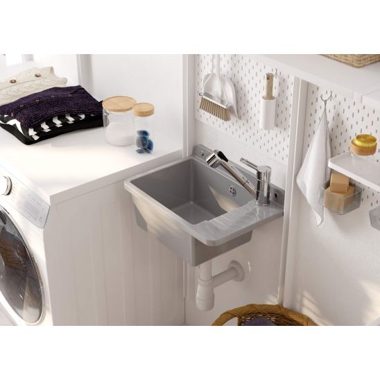 Set lavello in granito Deante Zorba ZQZ_711A, rubinetto da cucina Deante Narcyz BDN_071M