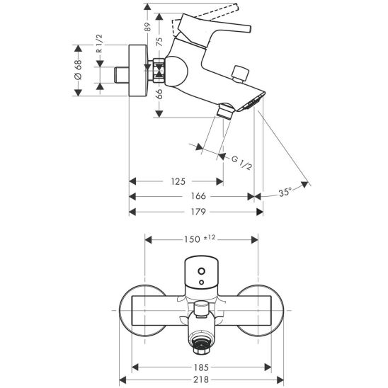 Set rubinetto per vasca e doccia Hansgrohe Talis S 72400000, rubinetto per lavabo Hansgrohe Talis S 72020000, 26421400