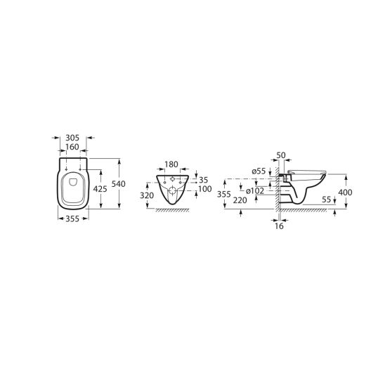 Set modulo di installazione Roca Duplo One A890070020, vaso WC Roca Debba A34699L000, A8019D200B, A890189206, A890063000