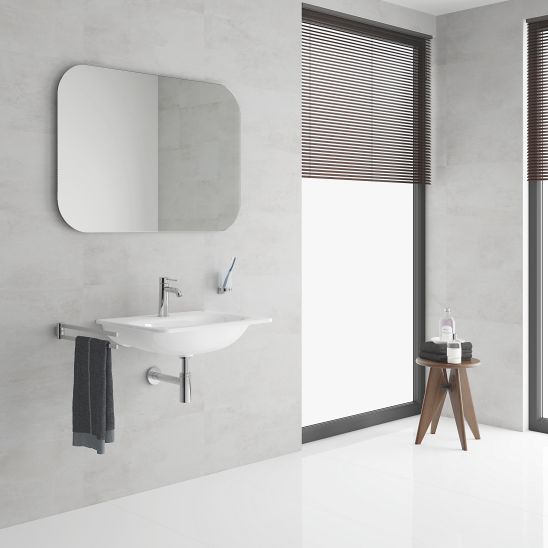 Set rubinetto per vasca e doccia Grohe Essence 23491001, elemento di montaggio a pavimento Grohe 45984001, 23590001
