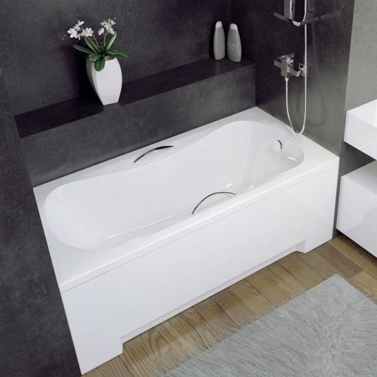 Set vasca da bagno rettangolare Besco Aria #WAA-160-PA, rivestimento per vasca da bagno Besco #OAP-160-UNI