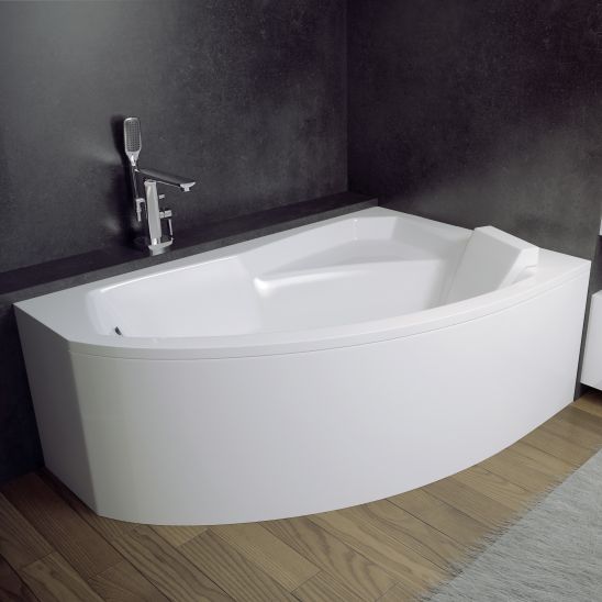 Set vasca da bagno angolare Besco Rima #WAR-150-NL, rivestimento per vasca da bagno Besco Rima OAR-150-NS