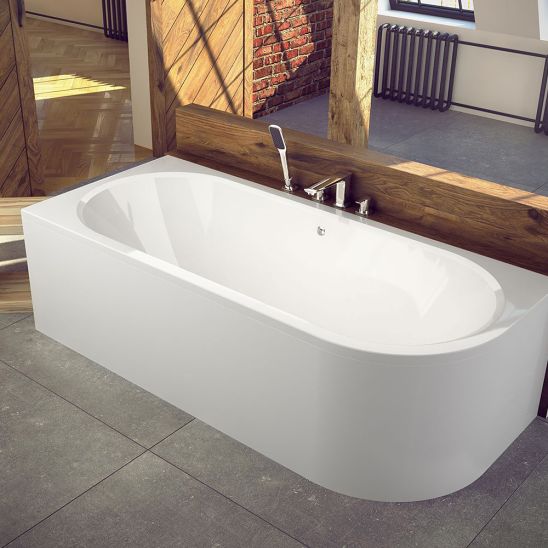 Set vasca da bagno angolare Besco Avita #WAV-150-NL, rivestimento per vasca da bagno Besco Avita OAV-150-NSR