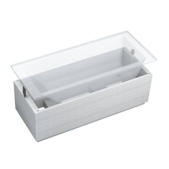 Set vasca da bagno rettangolare Oltens Langfoss 10004000, rivestimento per vasca da bagno Schedpol Stabilsound 1.028-LED, 03001100