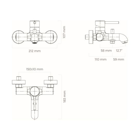 Set set doccia Oltens Molle 36020100, rubinetto per vasca e doccia Oltens Molle 34000100