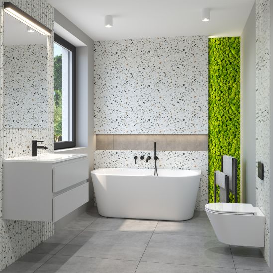 Set vaso WC Oltens Hamnes 42513300, modulo di installazione Oltens Triberg 50001000, 45100300, 57102300, 49301000