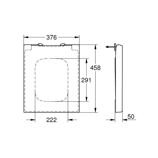 Set vaso WC Grohe Cube Ceramic 3924500H, copriwater Grohe Cube Ceramic 39488000