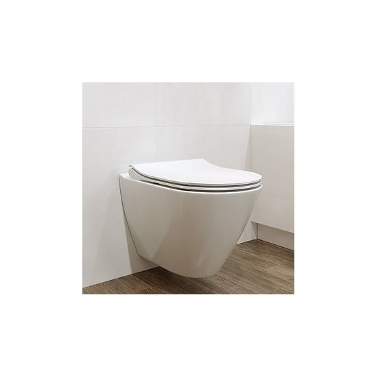 Set vaso WC con copriwater a discesa lenta Cersanit City K701-104, modulo di installazione con placca di comando Cersanit S701-778