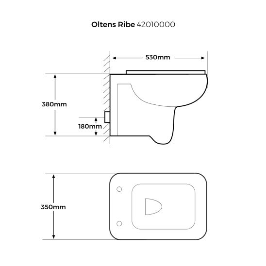 Set modulo di installazione Oltens Triberg 50001000, vaso WC con copriwater a discesa lenta Oltens Ribe 42011000