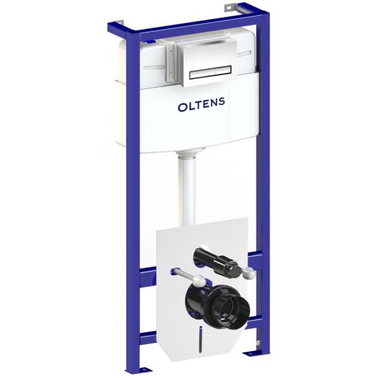Set vaso WC con copriwater a discesa lenta Roca Nexo A34H64L000, modulo di installazione con placca di comando e guarnizione Oltens Triberg 58300100