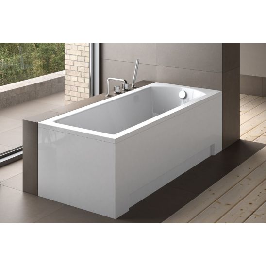 Set vasca da bagno rettangolare Besco Shea #WAS-160-PK, rivestimento per vasca da bagno Besco #OAP-160-UNI