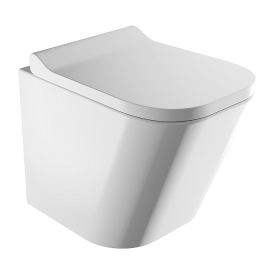 Set modulo di installazione Tece Base 9400407, vaso WC con copriwater a discesa lenta Omnires Fontana FONTANAMWBP, 9.240.401