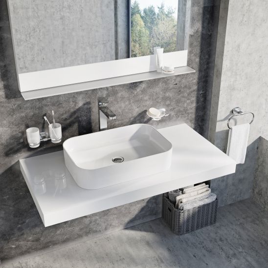 Set rubinetto per lavabo Ravak 10° X070091, lavabo Ravak Ceramic XJX01155002, X01439