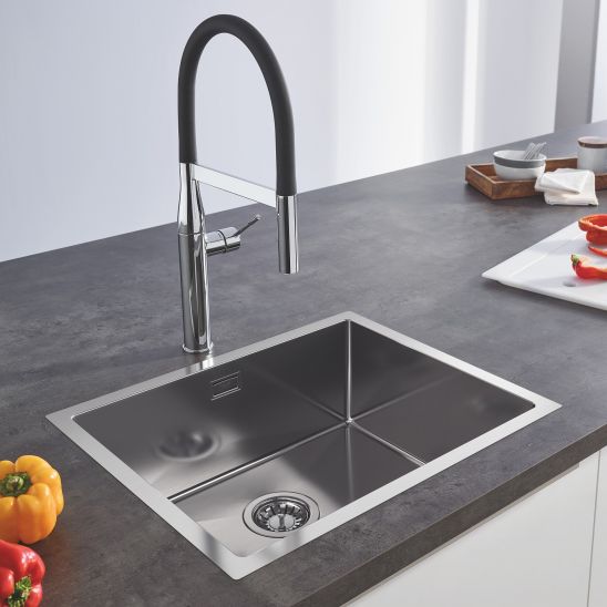 Set lavello in acciaio Grohe K700 31726SD0, rubinetto da cucina Oltens Skafta 35206300