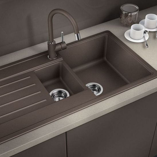 Set lavello in granito Blanco Legra 6 S 522212, rubinetto da cucina Oltens Lista 35202100