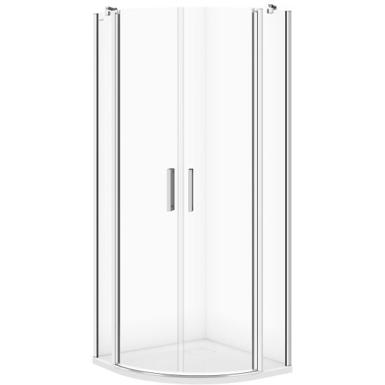 Set box doccia Cersanit Moduo S162-009, piatto doccia semicircolare Cersanit Tako S204-003
