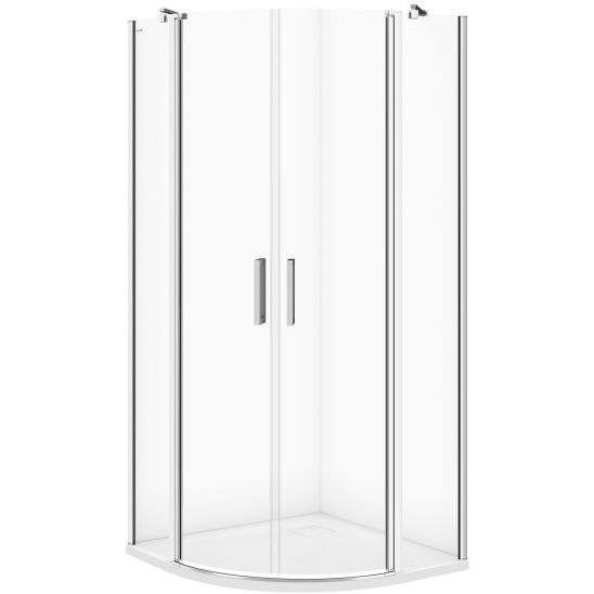 Set box doccia Cersanit Moduo S162-010, piatto doccia semicircolare Cersanit Tako S204-004