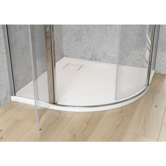 Set box doccia Cersanit Moduo S162-010, piatto doccia semicircolare Cersanit Tako S204-004