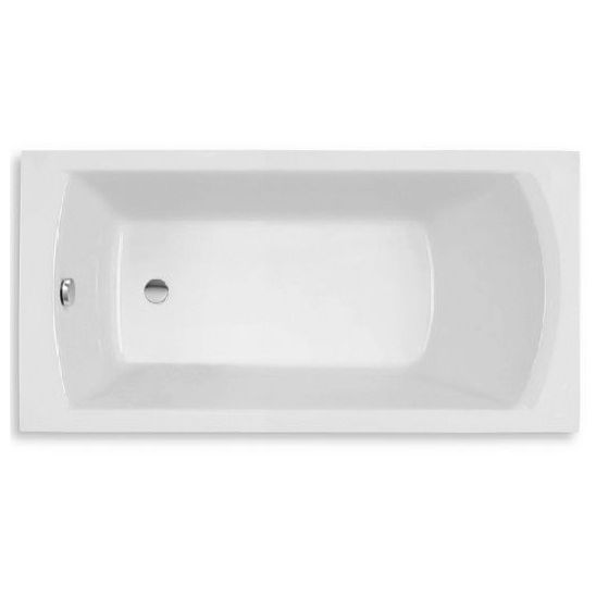 Set vasca da bagno rettangolare Roca Linea Slim A248542000, rubinetto per vasca e doccia Roca Lanta A5A0111C00, AM4008512M