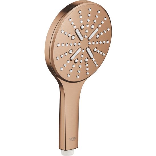 Set soffione doccia con braccio Grohe Rainshower 26066DL0, rubinetto per vasca e doccia Grohe Essence 24058DL1, 26574DL0, 26658DL0, 28388DA1