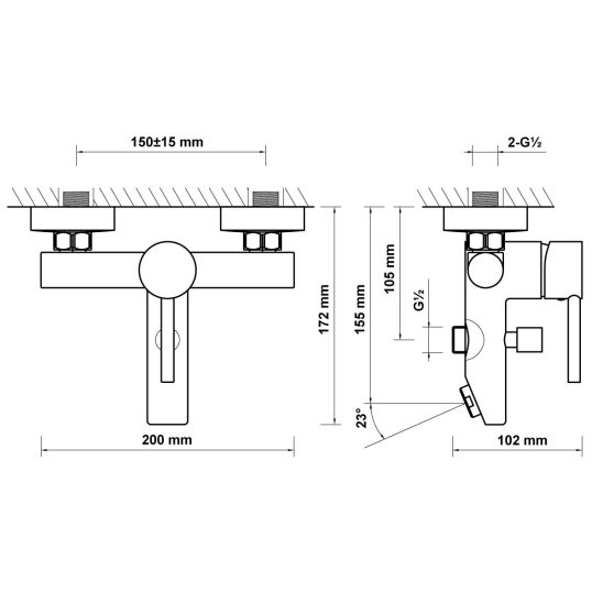Set rubinetto per vasca e doccia Hagser Lisa HGR10000034, doccetta Hagser Andrea HGR40000037, HGR15000037, HGR90000037