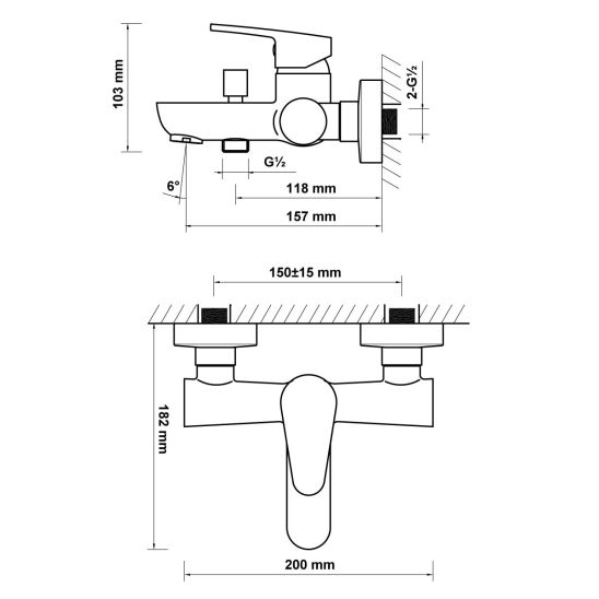 Set rubinetto per vasca e doccia Hagser Della HGR30000034, doccetta Hagser Lara HGR20000037, HGR15000037, HGR90000037