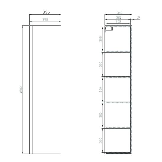 Set lavabo con armadietto Cersanit Moduo S801-221-DSM, armadietto Cersanit Moduo S590-020-DSM