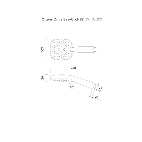 Set doccetta Oltens Driva EasyClick 37105300, flessibile doccia Oltens Ronneby 37200300, 37402300