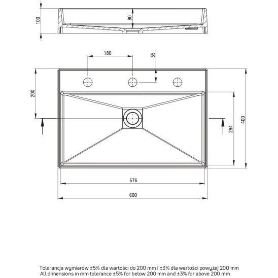 Set consolle Deante Correo CKC_N60A, lavabo Deante Correo CQR_NU6S, CKC_N20A, CBL_N20B