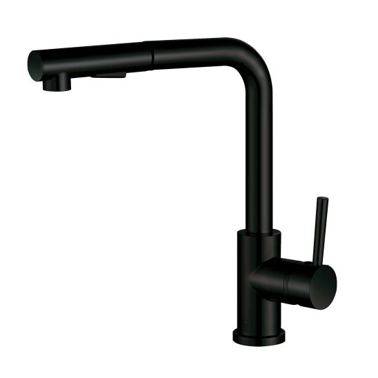 Set lavello in granito Berg Hobart BRQ1411AXL, rubinetto da cucina Berg Porta WW 130231PH
