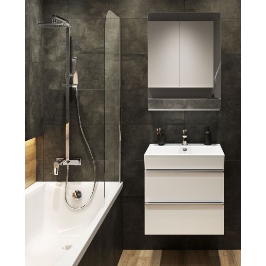 Set armadietto Cersanit Virgo S522-020, lavabo Cersanit Virgo K118-006