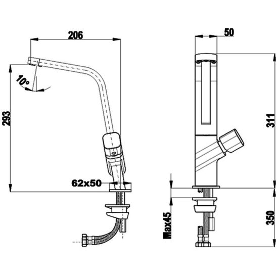Set lavello in acciaio Teka Flexlinea 115000023, rubinetto da cucina Teka ICO 116030032