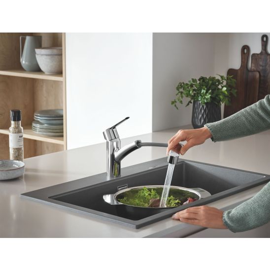 Set lavello in granito Grohe K400 31639AP0, rubinetto da cucina Grohe Start 30531001