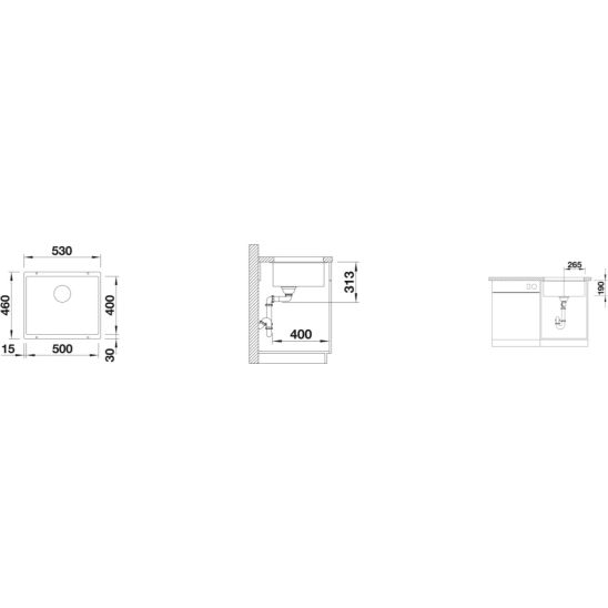 Set lavello in granito Blanco Subline 500-U 526340, rubinetto da cucina Blanco Catris-S 525793
