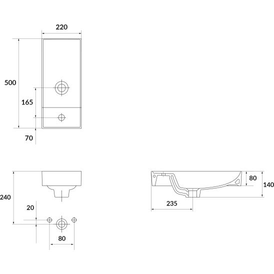 Set lavabo Cersanit Larga K677-005, armadietto Cersanit Larga S932-110-DSM