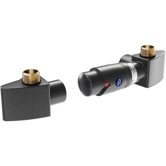 Set radiatore da bagno Instal Projekt Retto RET-50/140C12, set termostatico Instal Projekt Z17 606400001C12