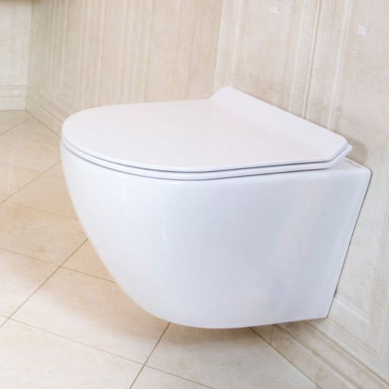 Set modulo di installazione Tece Base 9400407, vaso WC con copriwater a discesa lenta LaVita Sofi Slim 5908211401461, 9.240.400