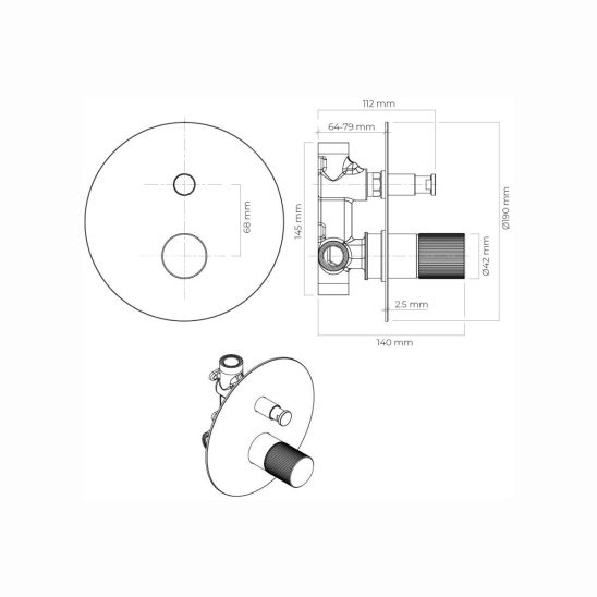Set rubinetto per vasca e doccia Oltens Hamnes 34106300, soffione doccia Oltens Vann 37007300, 39403300, 37107300, 39304300, 37200300