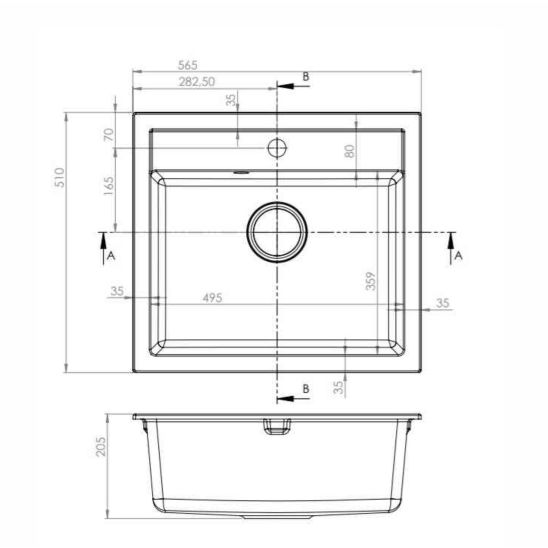 Set lavello in granito Berg Hobart BRQ19104, rubinetto da cucina Berg Porta WW 130231PH