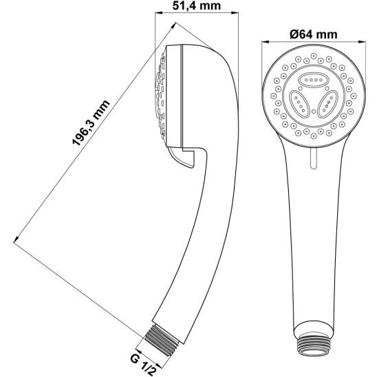 Set flessibile doccia Hagser Ute HGR15000037, doccetta Hagser Bertha HGR60000037, HGR90000037