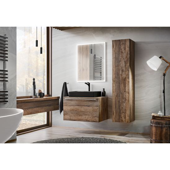 Set armadietto Comad Iconic White ICONIC WHITE 82-80-D-1S, piano sopra armadietto Comad Sante Fe Oak SANTAFEOAK89-080-A
