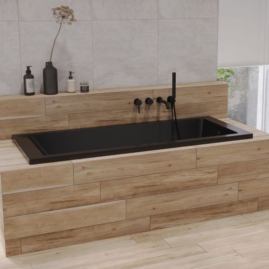 Set parete vasca Oltens Sela 23202100, vasca da bagno rettangolare Oltens Langfoss 10001300