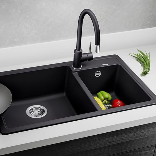 Set lavello in granito Blanco Legra 8 526223, rubinetto da cucina Blanco Mida 517742